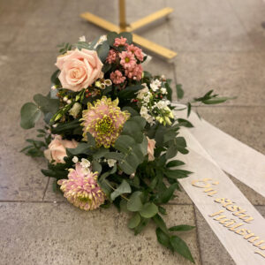 Liggande bukett rosa/lime